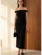 MyFashion Макси рокля - мулат - черна - от креп