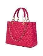 myOwn Капитонирана кожена чанта Gisella fuchsia