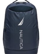 Nautica текстилна раница с лого принт и цип - синя
