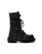 New Rock Дамски ботуши M-373-S18 - Естествена кожа - Черни