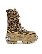 New Rock Дамски ботуши от естествена кожа Leopard