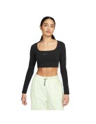 Nike Дамска блуза w nsw ls crop top sw - FJ5228-010 - Черна