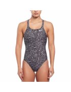 Nike Дамски цял бански Multi Print Fastback One Piece - Бял/Черен