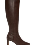 NINE WEST ботуши от екологична кожа с ток и цип - кафяви