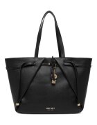 NINE WEST Чанта шопер - черна - One Size INTL - с детайли от пискюли и подвижна панделка