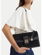 NINE WEST чанта за рамо от екологична кожа с капак - дръжки с верига и магнитно закопчаване - черна