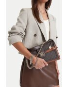 NINE WEST чанта за рамо от екологична кожа с метална верижка и магнитно закопчаване - кафява