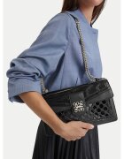 NINE WEST чанта за рамо от екологична кожа с метална верижка - капак с магнитни копчета и метално лого