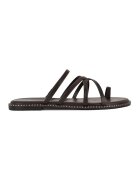 NINE WEST Чехли Digen от еко кожа с каишки - Тъмнокафяв