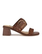 NINE WEST Чехли Ebels с масивен ток - Тъмнокафяв
