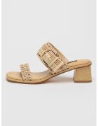 NINE WEST Чехли Ebels с масивен ток - Златист/Бежов