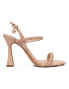 NINE WEST Дамски сандали - геометричен ток - орнаменти от цирконий - розов - екологична кожа