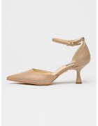 NINE WEST Кожени заострени обувки Esen с ток - Червеникаво бежово