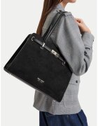 NINE WEST текстилна чанта тип тоут с двойни дръжки и магнитно закопчаване - черна
