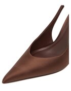 NINE WEST текстилни обувки на ток тип слингбек със заострен връх и закопчаване с катарама - кафяви