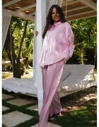 Nympha Clothing Комплект от сатенирана риза овърсайз и панталон