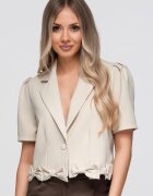 OMBRE Кратко дамско сако с леко прилягане и декорации OW-BL-E0002
