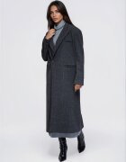 OMBRE Палто дамско maxi с класически дизайн и широки ревери OW-CT-E0019 - - S/M
