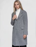 OMBRE Палто с класически яка и дълги ръкави - свободен кройка - преди коляното