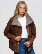 OMBRE Палто с висока яка и дълги ръкави - свободен фасон - за пролет и есен OW-CT-E0021 -