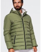 OMBRE Подплатено зимно яке с качулка - Sage Green