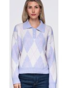 OMBRE Пуловер дамски с висока яка - свободен модел - дълги ръкави OW-SW-E0030 - - ONESIZE
