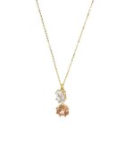 OXETTE Колие с 18k злато и циркони - Златист/Бежов