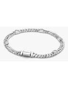 Pandora Гривна кубински тип със сърца от цирконий от сребро 925 - 18 см