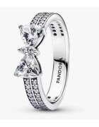 Pandora Пръстен двоен с блестяща панделка Цирконий от Сребро 925 -
