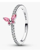 Pandora Пръстен Пандора тип блестяща пеперуда с розов цирконий от Сребро 925