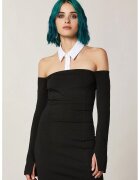 Patrizia Pepe Fitted Mini Dress With Detachable Collar