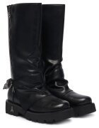 Patrizia Pepe кожени ботуши с flatform платформа и цип - модел 0000306285651_35 - - 35