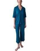 Penti Дамска пижама синя regular fit с яка и копчета