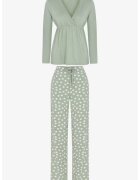 Penti Комплект пижами Mama на зелени точки салвия от полиестер и вискоза
