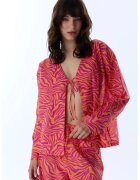 Penti плажно кимоно от памук oversized - с абстрактни райета - многоцветно