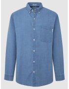 Pepe Jeans London Риза от деним с копчета и пришит джоб