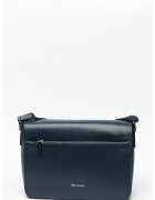 Pierre Cardin Кожена чанта с малко лого - Тъмносин