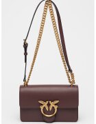 Pinko Кожена чанта през рамо Love One Mini с метално лого