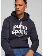 Puma Худи с памук с бродирано лого - Оранжев/Мръснобял