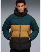 Puma Капитонирано зимно яке с качулка - Черен/Тъмнозелен/Синапено жълто