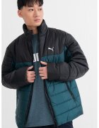 Puma Капитонирано зимно яке с лого - Черен/Тъмнозелен