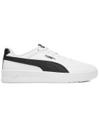 Puma кецове от екологична кожа с връзки - нисък профил - странично лого - бял/черен