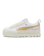 Puma Кожени спортни обувки - Бял/Шафраново жълто