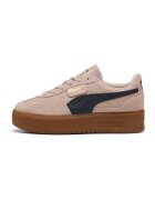 Puma Велурени спортни обувки Palermo Elevata с равна платформа - Бял/Златист/Черен