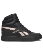 Reebok високи кецове от екологична кожа с бледорозови детайли - черно/бледорозово