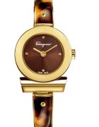 Salvatore Ferragamo Дамски часовник - Неръждаема стомана - Кварц - Аналогов - Водоустойчивост 5 ATM - Кафяв/Златист