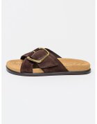 Sam Edelman Велурени чехли Darla с декоративна тока - Тъмнокафяв