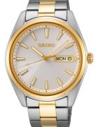 Seiko Мъжки часовник Classic SUR446P1 - кварцов механизъм - метал/неръждаема стомана - сребрист/златист