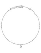 Sereine Гривна Wispy от бяло злато 14K с 1 естествен диамант 0.10 кт - 17 см