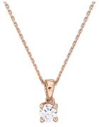 Sereine Колие Demure от розово злато 14K с 1 естествен диамант 0.10 кт - 42 см